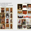 A collage titled Magnificent 19th Century Furniture by Schiffer Publishing, Ltd. features photos of ornate European antique cabinets, desks, chairs, sofas, and tables arranged in two panels.
