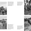 A collage of four black-and-white WWII photos from Schiffer Publishing, Ltd. shows soldiers unloading supplies, wading ashore, and using the LVT(4) Amtrac to move equipment on Pacific island beaches lined with palm trees and water.