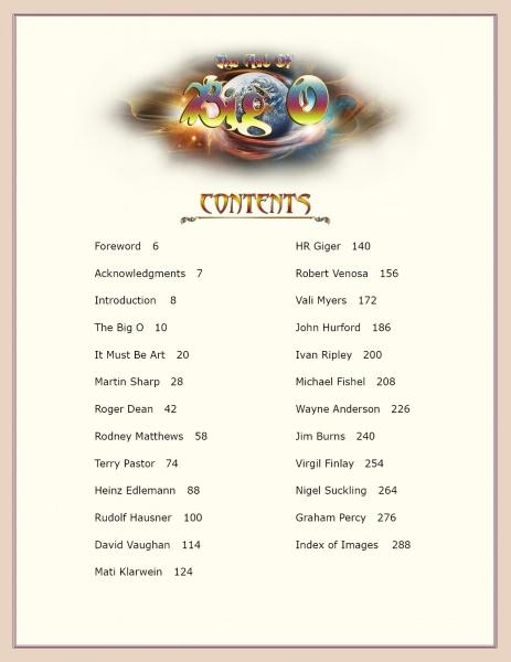 A contents page for It Must Be Art by Schiffer Publishing, Ltd. features a colorful, 1960s psychedelic-inspired logo at the top, two-column chapter listings under "Contents," and an off-white background with a subtle border.