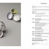 On the right, a table of contents lists chapters and pages from "Korean Metal Art" by Schiffer Publishing, Ltd. On the left, intricate circular objects inspired by Korean metal art are displayed on a light gray surface.