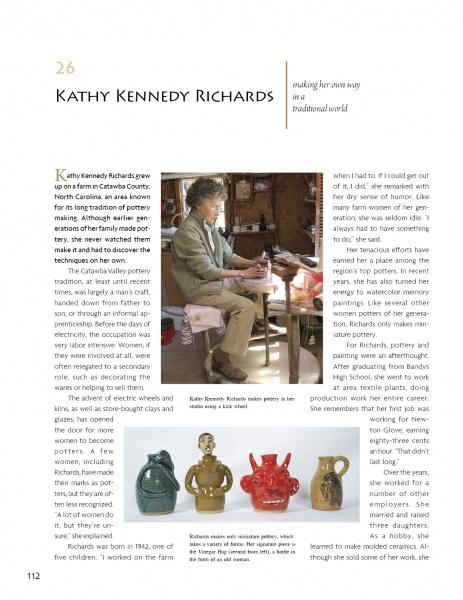 In a pottery studio, a woman crafts clay as three unique teapots sit below—a scene captured in "When the Spirit Speaks" by Schiffer Publishing, Ltd., celebrating the creativity of self-taught Southeastern U.S. artists.
