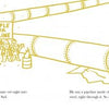In "Donald and the Golden Crayon" by Schiffer Publishing, Ltd., a blond cartoon man rides a steel pipeline past Native American protestors with signs like “People Over Pipeline,” blending Donald Trump humor with sharp political satire.