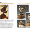 A magazine spread from Schiffer Publishing’s "Concepts to Caricatures" features Chris Hammack’s step-by-step guide, complete with baseball player figurines, woodcarving patterns, sculpting tools, materials, and expert tips.