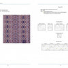 Pages 114-115 of "Weaving Innovations from the Bateman Collection" by Schiffer Publishing, Ltd. show a threading chart, purple and beige woven pattern, and detailed Bateman weave instructions for intermediate to advanced weavers.