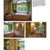 Four images of The Spa Bath by Schiffer Publishing, Ltd. showcase a luxurious suite with a large soaking tub under a window, double sinks, ornate wood cabinetry, green walls, and elegant accents filled with natural light.