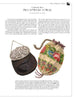 Two vintage handbags featured: Exotic Skin by Schiffer Publishing, Ltd.—a dark brown leather purse with a silver clasp, and a floral fabric drawstring bag—are displayed with descriptive text.