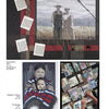 A collage from "Cutting-Edge Art Quilts" by Schiffer Publishing, Ltd. features a black-and-white couple, wheat fields with handwritten notes, a woman with a child in stripes, and hands arranging photo cards on patterns.