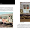 Two pages from "Don1, The King from Queens" by Schiffer Publishing, Ltd. show New York City subway trains with vibrant graffiti, including works by artists and a car tagged DON 1 MAFIA with visible passengers through its windows.