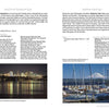 A page from "Scenic Seattle" by Schiffer Publishing, Ltd. shows text and images of a city and mountain, featuring top photo spots perfect for anyone creating a Seattle travel guide.