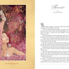 A spread from "Self-Love through the Sacred Feminine" by Schiffer Publishing, Ltd. features a serene woman amid roses and birds on the left and a Foreword by Gail Swanson in elegant script on the right.