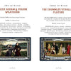 Two illustrated cards from The Charles Dickens Tarot by Schiffer Publishing, Ltd. feature Lizzie Hexam & Eugene Wrayburn on the left and The Crummles Strolling Players on the right, with ornate Victorian artwork and book titles above.
