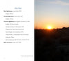 Text about Cape May Lighthouse’s history appears on the left, while a sunset glows over dunes and grasses on the right, featuring the iconic lighthouse and birds—an ideal Cape May Lighthouse souvenir from Schiffer Publishing, Ltd.