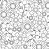 Bloom" by Schiffer Publishing, Ltd. features black and white floral patterns with detailed flowers and buds—an ornate background, inspired by nature, perfect for floral coloring books.
