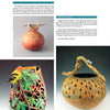 A page features three Creative Embellishments for Gourd Art by Schiffer Publishing, Ltd.: a round gourd with twisted handle and painted design, a carved vessel with a yellow-orange bird, and a latticed bowl with a curved handle.