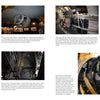 A two-page spread from "B-17 Flying Fortress, Vol. 2" by Schiffer Publishing, Ltd. showcases vintage aircraft interiors and mechanical parts, including the iconic B-17, with captions explaining each item's history and function.