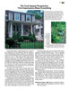 A magazine page from Schiffer Publishing, Ltd.’s Creating Curb Appeal features front-of-the-home design tips, a photo of a two-story house with pink flowers, a landscaped garden, and columns with landscaping and home design advice.