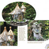 Schiffer Publishing, Ltd.'s Fairy Homes and Gardens features two enchanting fairy houses: one with a shingled roof on a tree stump, the other nestled in a tree trunk with tiny notes by the door—ideal for creating magical displays.