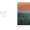 A dense forest extends to the horizon at sunset, casting an orange-green glow over the Pine Barrens. “Pinelands” by Schiffer Publishing, Ltd. displays text beside striking New Jersey photography, capturing the region’s natural beauty.