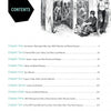 The table of contents for "Mineral Treasures of the Ozarks" by Schiffer Publishing, Ltd. features an illustration of miners and lists chapters on collectible mineral specimens, Ozarks minerals, metals, mining topics, and page numbers.