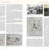 A two-page spread from “Swept Away” by Schiffer Publishing, Ltd. features several text blocks and six black-and-white images—cartoons, a classroom, a car with people, and historic photos—exploring Broncoinn’s legacy and broomcorn history.