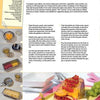 A page from Schiffer Publishing's "Creative Ideas for Garnishing & Decorating" shows a vibrant fruit aspic topped with berries on a pink tray, plus inset photos for plate garnish ideas and step-by-step preparation guidance.