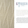 A book spread from "Weave Leno" by Schiffer Publishing, Ltd. shows a detailed close-up of leno lacework on the left and the chapter "Tarascan Lace" with historical and weaving technique text plus a partial lace photo on the right.