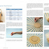 Basketry Basics by Schiffer Publishing, Ltd. is an illustrated guide with step-by-step photos and instructions on weaving a spiral twill basket, showing materials, the weaving process, and a completed apple basket with detailed text guidance.