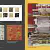 A two-page spread from Schiffer Publishing, Ltd.'s "Encaustic Art in the Twenty-First Century" displays textured, abstract mixed-media works in earthy reds and metallics, highlighting a collage titled "The Mid-Atlantic" on the right page.