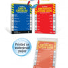 The SeaWise Emergency Action Guide and Safety Checklists for Sailing Yachts by Schiffer Publishing, Ltd. is a two-sided waterproof flipbook with a yellow Yacht Safety Checklist cover and a red Sailing Emergency Guide for easy reference at sea.