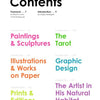 The "Eye See You" table of contents by Schiffer Publishing, Ltd. features vibrant neo-psychedelic section titles: Paintings & Sculptures, Illustrations & Works on Paper, Prints & Editions, The Tarot, Graphic Design, and The Artist in His Natural Habitat.