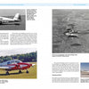 A magazine spread from Schiffer Publishing, Ltd.'s "Twin Cessna," featuring black-and-white and color photos with captions detailing the development of general aviation planes in the Cessna 400 series.