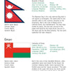 Discover info on Nepal and Oman—flags, capitals, area, population, native names, and flag symbolism—with "Flags of the World" by Schiffer Publishing, Ltd.