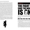 A two-page spread from *Lights, Camera, Game Over!* (Schiffer Publishing, Ltd.): Left page shows black text, a small running game character silhouette, and a quote; right page spotlights “Level 2: The Fight to Save the World Is On!”—plus Hollywood video game movie histories.