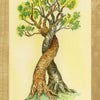 An illustration inspired by the Tree of Life Oracle from Schiffer Publishing, Ltd. shows two trees with intertwined trunks forming a heart, against a light yellow background, with "LOVE" in red at the bottom, evoking self-awareness.