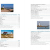 A two-page book spread in "Lighthouses and Coastal Attractions of Southern New England" by Schiffer Publishing, Ltd. features a table of contents with photos of Brant Point and Bird Island lighthouses next to chapter headings and page numbers.