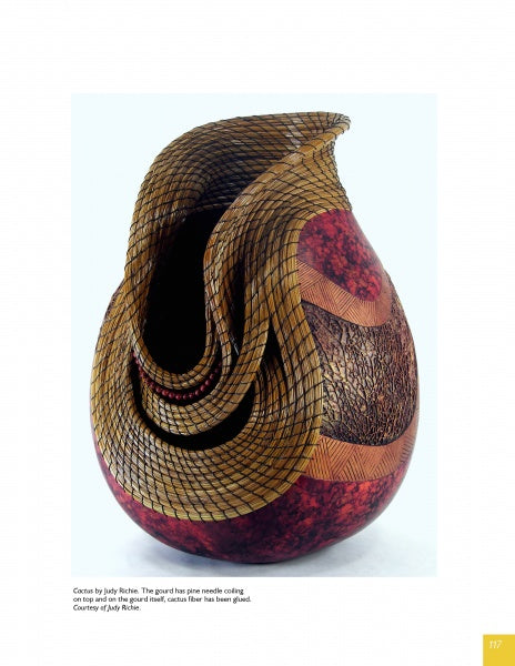 “New and Different Materials for Weaving and Coiling” by Schiffer Publishing, Ltd. features organic weaving and coiling techniques, blending textured surfaces, intricate patterns, and natural materials for unique sculptural designs.