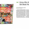 A vibrant artwork inspired by African American quilts depicts a man in a suit inside a golden-barred birdcage, set against a colorful background. To the right: “And Still We Rise” by Schiffer Publishing, Ltd. with an article below.