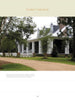 A spacious home with Southern architecture features a wide porch, brick steps, white pillars, and dormer windows behind a picket fence with lush greenery. Above is the text: Contemporary Southern Homes by Schiffer Publishing, Ltd.