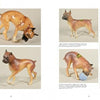 A catalog spread from Schiffer Publishing, Ltd.’s "More Hagen-Renaker Pottery" showcases collectible ceramic Boxer dog figurines in various poses, with descriptive notes about each piece displayed beside the images.