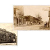 Four sepia-toned historic photos surround a contents page listing chapters on Philadelphia’s neighborhoods and construction, in "City of Neighborhoods" by Schiffer Publishing, Ltd.