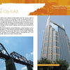 Traveling in Tennessee by Schiffer Publishing, Ltd. features a Nashville page with photos of a bridge and the AT&T Building, highlighting Music City USA's lively music scene and vibrant atmosphere.
