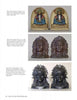 Three pairs of Schiffer Publishing, Ltd. bookends featuring Native American chiefs in feathered headdresses are shown, each with unique art styles and poses on a white background, accompanied by descriptive captions for reference.