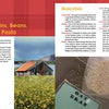A textbook spread from Refreshed by Schiffer Publishing, Ltd. shows a red barn beside yellow flowers on the left and healthy low-fat recipes with oat bran on a scale on the right in Chapter 4: Grains, Beans, and Pasta.