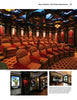 Entertainment Rooms" by Schiffer Publishing, Ltd. showcases a luxurious home theater with ornate woodwork, red and gold seats, and a decorative ceiling, plus a stylish theater lobby with a home bar, movie posters, and a concession area.