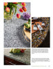 A collage from "The Countertop Book" by Schiffer Publishing, Ltd. displays unique countertops: grey pebble patterns, colorful recycled glass with paint tools, and speckled green glass—showcasing distinctive material options.