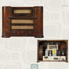 The Retro Radio by Schiffer Publishing, Ltd. is shown from the front with classic retro features and from the back with internal components visible, offering a look into vintage radio design.