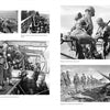 A collage from "Rangers Led the Way" by Schiffer Publishing, Ltd. shows five black-and-white photos of WWII Rangers training, boarding ships, climbing ropes, and marching, preparing for or stationed in North Africa.