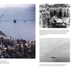 A two-page spread in "USS Missouri (BB-63)" by Schiffer Publishing, Ltd. shows WWII photos: sailors on deck, surrender signing, officers in uniform, ship at sea, and planes above—with text captions for each scene.