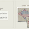 A spread from Schiffer Publishing, Ltd.’s Inspiration Kantha shows how to fill motifs with running stitch combinations (left page) and features a finished embroidered Chaani fish with stitching steps and materials (right page).