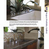 Two images feature a modern bathroom with Cast-in-Place Concrete Countertops by Schiffer Publishing, Ltd., a rectangular tub, chrome fixtures, mosaic tile backsplash, and large green plants, for a natural, contemporary look.